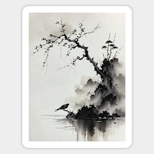 Chinese ink and water painting Sticker